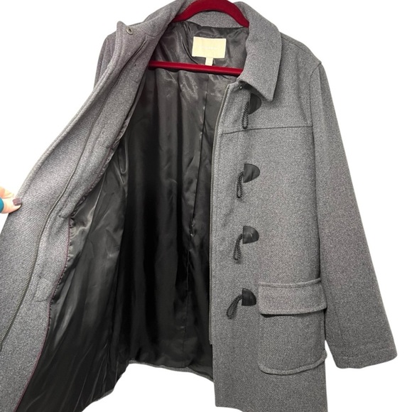 Banana Republic Factory Gray Wool Blend Toggle Button Hip Length Coat Women XL - Picture 3 of 8